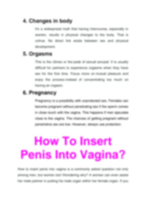 how to insert the penis|Vaginal Sex